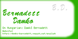 bernadett damko business card
