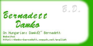 bernadett damko business card